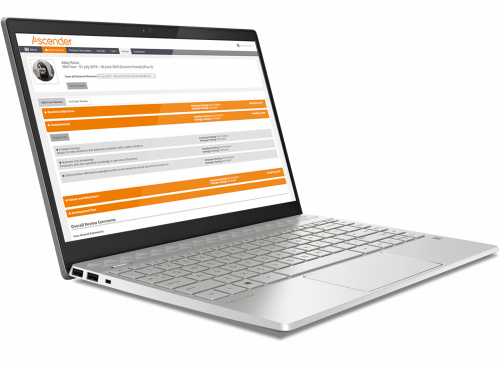 Ascender Payroll and HR Software on Laptop